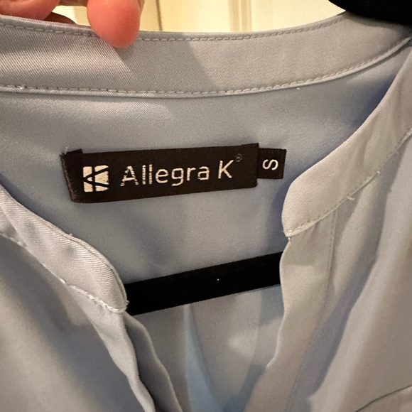 Light Blue double breasted Allegra K tie waist dress - Picture 4 of 6